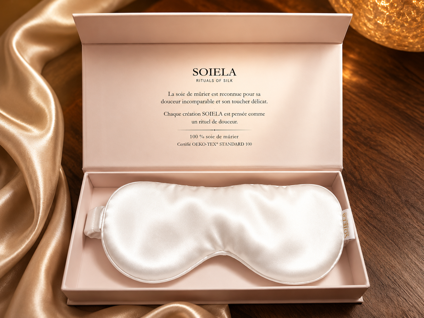 Masque de nuit en soie de mûrier 19 momme | SOIELA